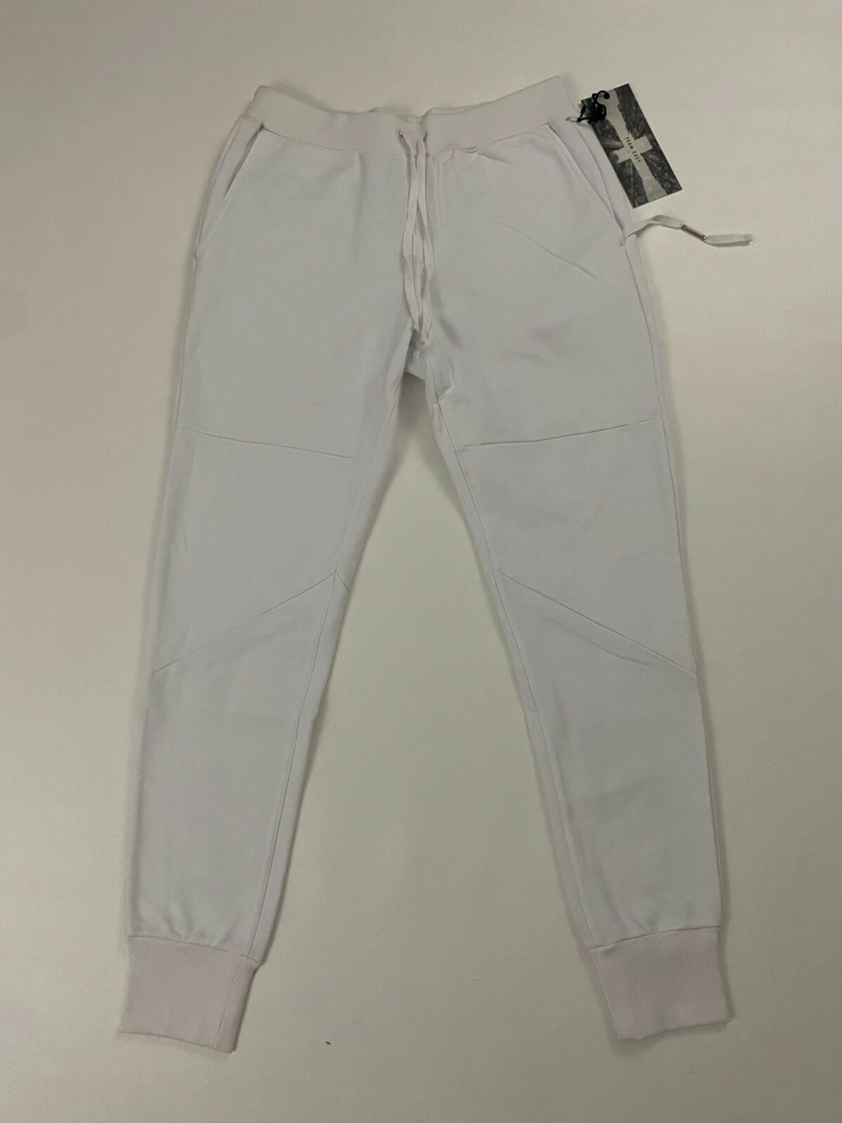 Team Cozy Mens Adult Casual Logo White Jogger Pants Size 34