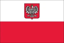 3x5 Foot (90x150 cm) Poland w/Eagle Poly Indoor/Outdoor Flag with Two Grommets