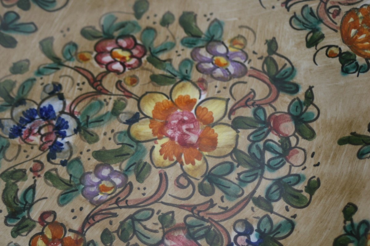 C.A.F.F. Gubbio Italy Hand Made/Painted Ornate Floral Dish | eBay