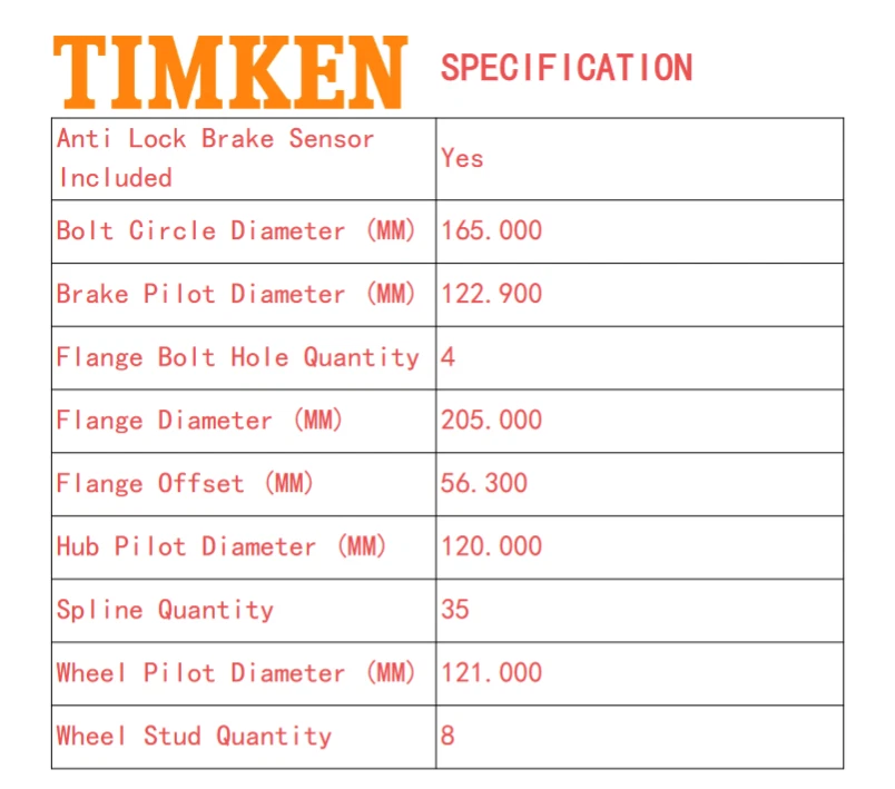 2PCS TIMKEN HA590628 Front Wheel Bearings Hub for Ram 3500 2013 2014 - 2017 2018 - Image 2 of 4
