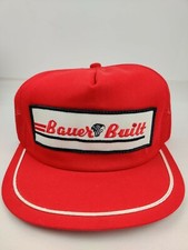 Vintage K Products USA MADE Bauer Built Patch Trucker Hat Snapback Cap NOS NWOT