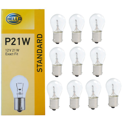 10 Stück Hella 12V 21W P21W BA15s Glühlampe Glühbirne Lampe Kugellampe   H21w