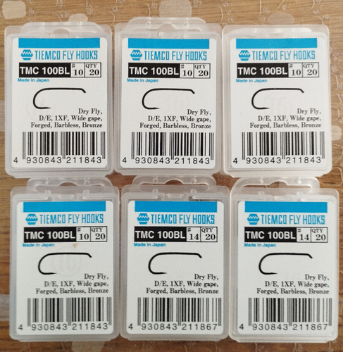 Lot De 120 Hameçons Tiemco TMC 100 BL – Tailles 10 à 14 – Pour Pêche à La Mouche