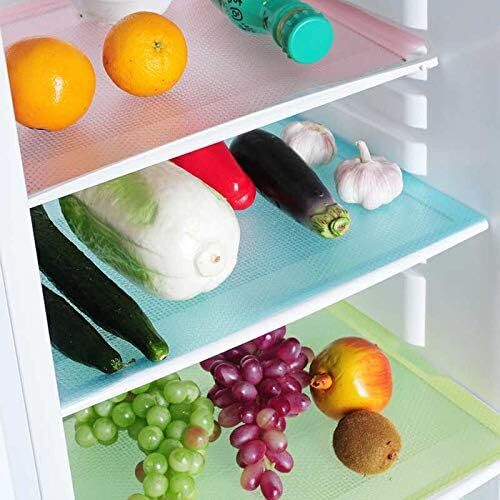 Antibacterial Fridge Shelf Liner Mat Kitchen Drawer Liner Sheets Waterproof 4pcs - Picture 2 of 13