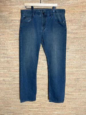 Quiksilver Denim Jeans Men's Size 36W 32L Blue Gray Regular Fit Straight QSD1805