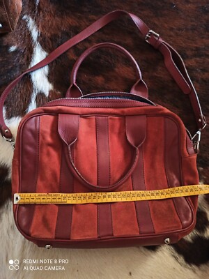 JACKY & CELINE TASCHE Leder und Wildleder zwei Henkel und Schultergurt neuwertig