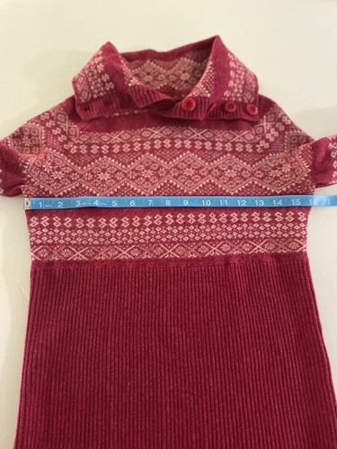 Krimson Klover Girls Fair Isle Nordic Sweater Wool Red White Large L Collared - Picture 10 of 15