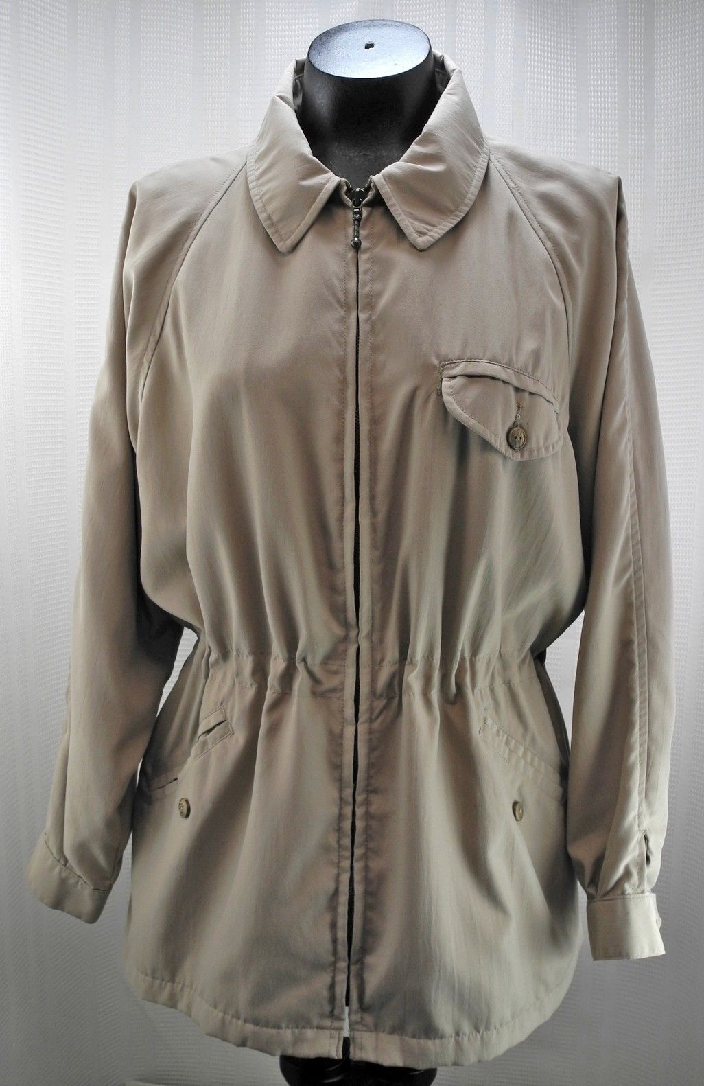 Tænk fremad Brandmand Spole tilbage Lands' End Tan Zip Front Car Coat - Drawstring Waist - Women's Jacket Small  6-8 | eBay