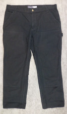 Carhartt Duck Double Front Utility Work Pant Rugged Flex Relaxed 38x30 Black EUC