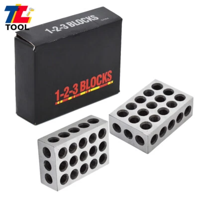 TOOL LIBRARY 1 Matched Pair Ultra Precision 1-2-3 Blocks 23 Holes Machinist 123 Jig .0001"