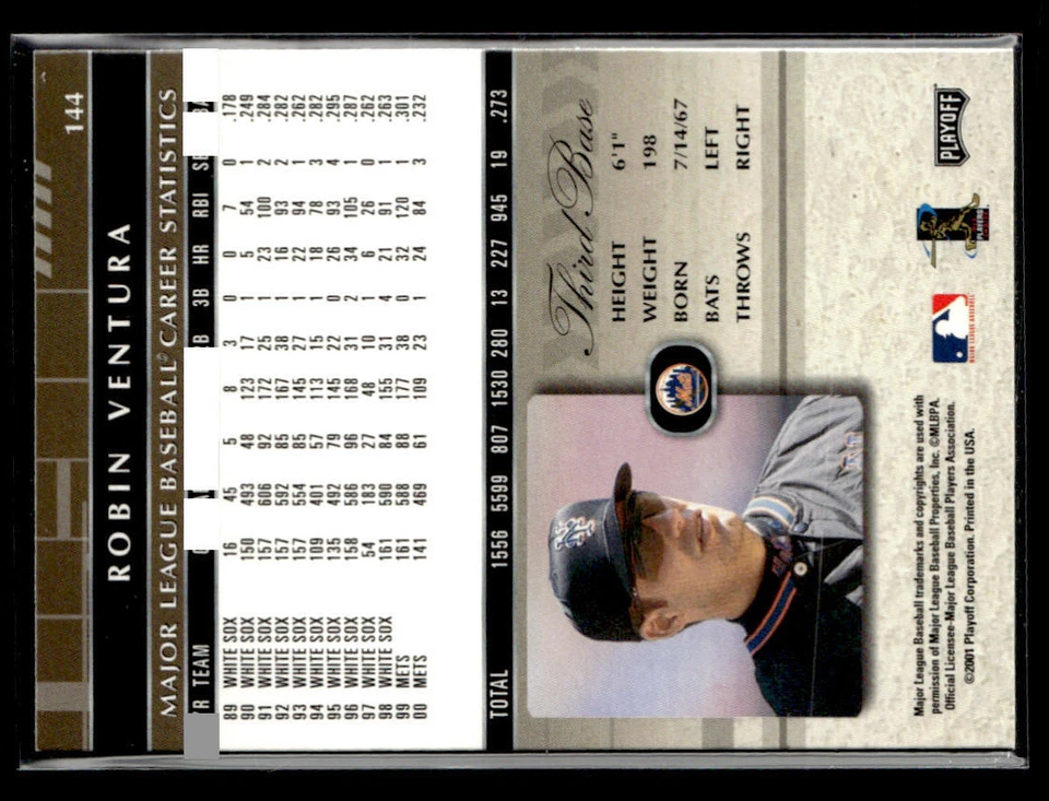 2001 Playoff Absolute Memorabilia #144 Robin Ventura Card New York Mets - Image 2 of 2