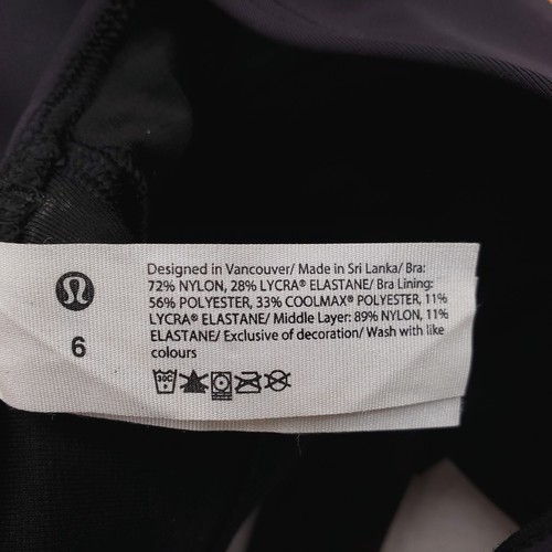 Lululemon Tough Train Sports Bra Womens 6 Black Racerback Running Athleisure - Picture 4 of 8
