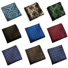 Men Polka Dot Flower Paisley Jacquard Handkerchief Pocket Square Wedding Hanky