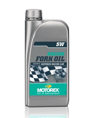 Huile de fourche MOTOREX 5W pour éliminer les talonnages en moto cross et enduro
