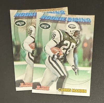 (2) Curtis Martin 2000 Bowman Rookie Rising #RR7 Lot - New York Jets