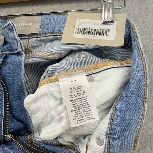 Jeans donna Everlane The Cheeky taglia 28 denim blu cielo alla caviglia vita alta nuovo con etichette - Foto 10 di 12