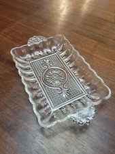 Vintage (ca 1956) Anchor Hocking Rectangular Pressed Glass Relish Dish