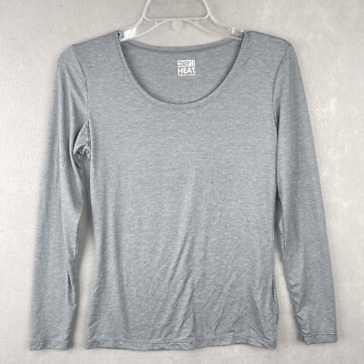 32 Degrees Heat Womens Grey Long Sleeve Round Neck Thermal Shirt Size  Medium