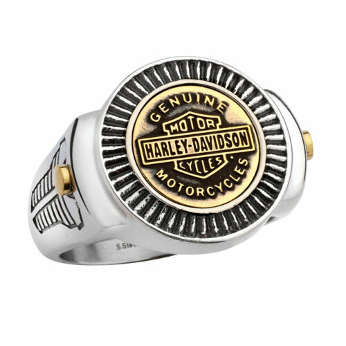 Harley Davidson Women's Outline Bar & Shield Curblink Ring Harley Davidson Women's Outline Bar & Shield Curblink Ring