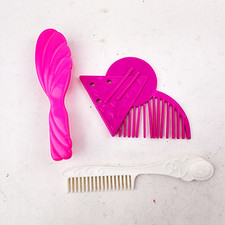 Vintage Barbie Doll Hair Brushes And Combs Lot Of 3 Accessories Wondra Curl