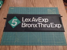 NYC Subway IRT Side Route Rollsign Piece lg - 5 Lexington Av/Bronx Thru Express