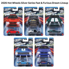 2026 Hot Wheels Silver Series Fast  Furious Dream Lineup Set of 5 - NEW