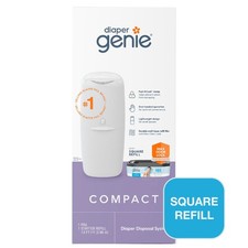 Diaper Genie Compact Pail, 1 Diaper Pail, 1 Square Refill, 165 Count, Infant