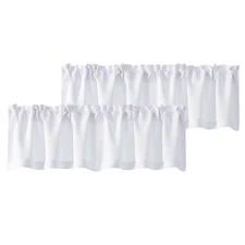Chyhomenyc White Valances for Window, Light Filtering Short Curtains for Kitc