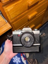 Minolta XG9 Film Camera w/45mm Lens, Lens Strap, Black, Working, Clean 