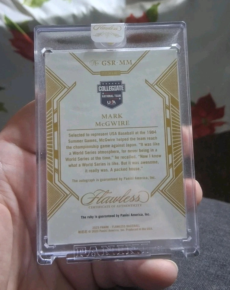MARK MCGWIRE 2023 Panini Flawless Genuine Ruby Gem Signature On Card Auto 02/20 - Image 2 of 3