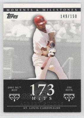 2007 Topps Moments & Milestones /150 Albert Pujols (2001 NL ROY 194 Hits) 04br