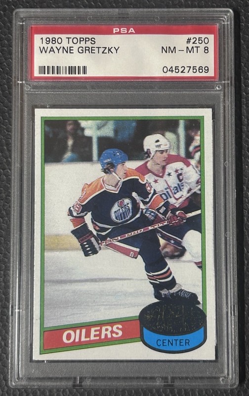 1980-81 Topps Wayne Gretzky Unscratched #250 Edmonton Oilers PSA 8 NRMT-MT