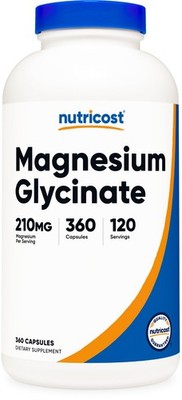 Nutricost Magnesium Glycinate Capsules (360 Capsules, 210 mg Per Serving)