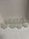 Vintage Federal Glass Colonial Iridescent Thumbprint Rocks Glasses Set of 8
