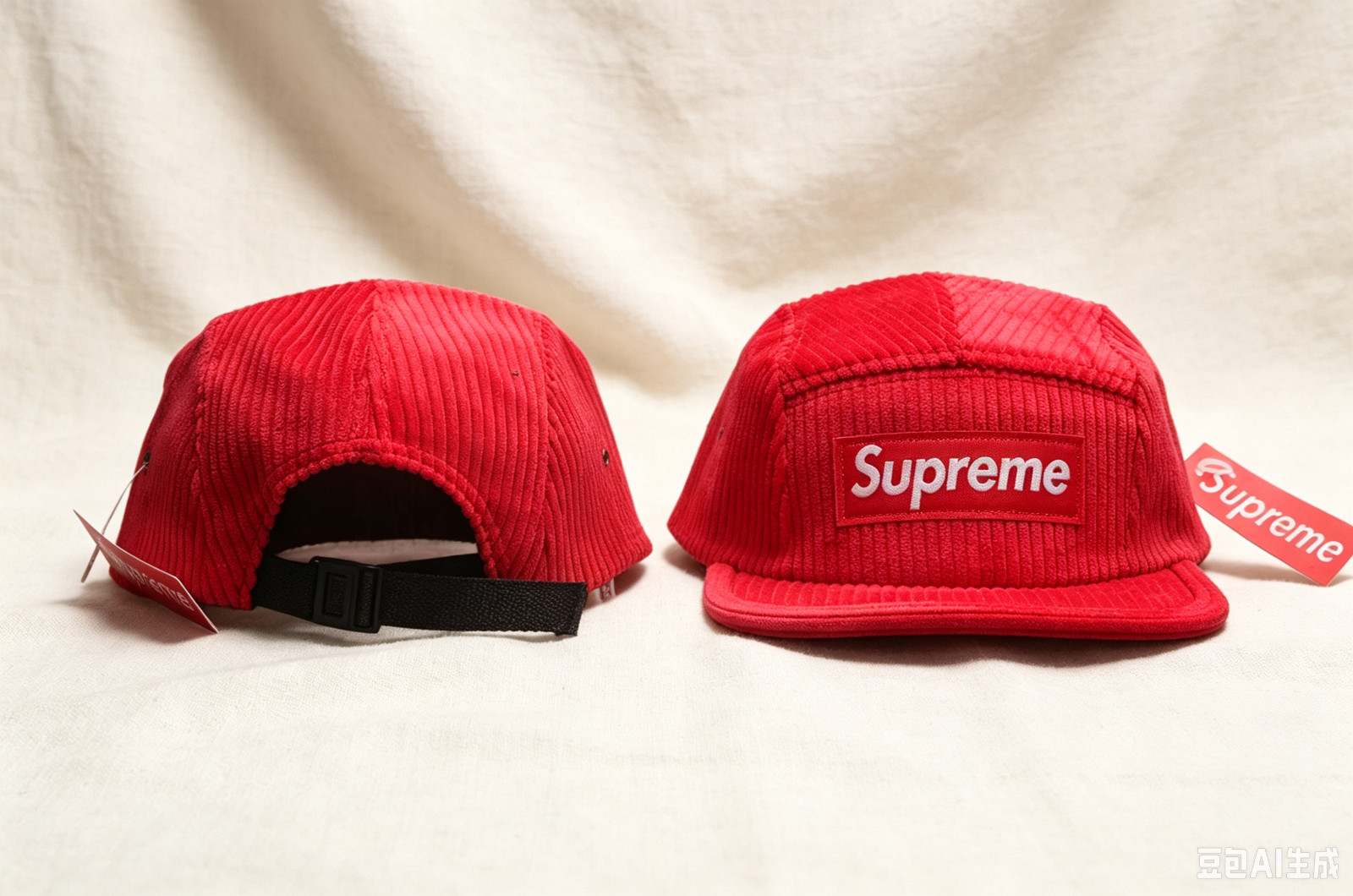 Supreme Men's Red Adjustable Strapback Corduroy Camp Cap Casual