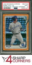2020 BOWMAN CHROME PROSPECTS ORANGE SHIMMER BOBBY WITT JR. RC #/25 POP 6 PSA 9