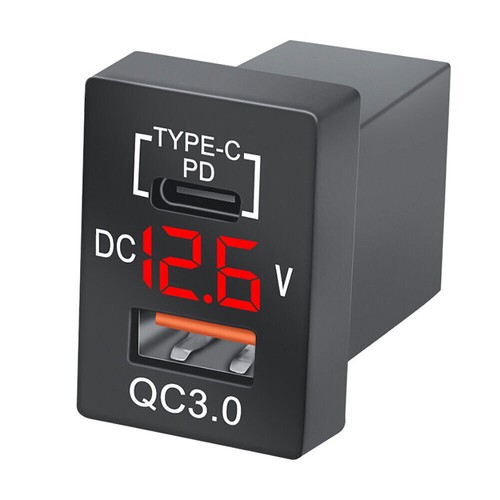 Adaptateur Secteur & Voltmètre Double Chargeur Voiture USB pour Toyota PD+QC3.0 - Photo 12 sur 14