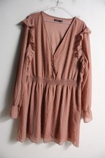 Boohoo Womens Retro Style Sheer Layered Dress - Pink - Size 20 (J73)