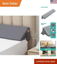 King Bed Wedge Pillow for Headboard Gap Mattress Gap Filler Support Gray