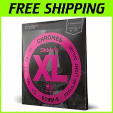 XL Chromes Flat Wound Bass Strings - 5 String, Long Scale