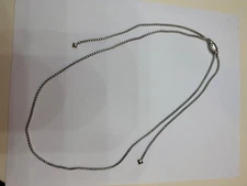 David Yurman Sterling Silver Adjustable Slide Box Chain Lariat Necklace