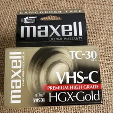 NEW Maxell TC-30 VHS-C Premium High Grade HGX-Gold Video Tape Sealed