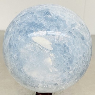 5140G Natural Blue Celestite Crystal Sphere Ball Healing Madagascar