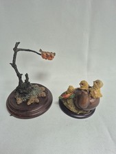 Country Artists Bird Figurines Hand Painted Grant Palmer England Pair