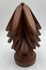 5 Pc Wooden Trivet Hot Dishes Tree Shape Set Coaster Teapot Hot Pots