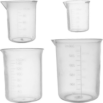 Plastic Graduated Beakers Transparent Lab Measuring Cup 50ml / 100ml /150ml /...