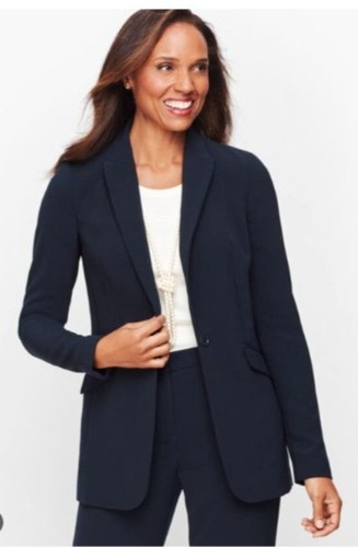 Talbots Damen Blazer Größe 12 Marineblau Polyestermischung Hergestellt in Vietnam - Bild 6 von 6