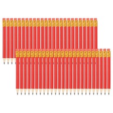 50 Pcs Golf Pencils with Erasers, 4" HB Mini Half Pencils Red