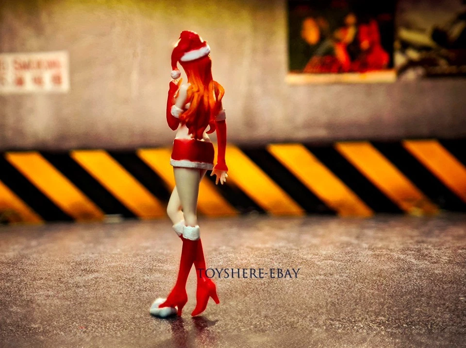 1/64 Miniature FIGURE Sexy girl in Red Christmas Dress Festive Collectible - Image 3 of 4