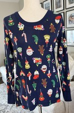 Hanna Andersson Heirloom Ornaments Holiday Long John Pajama Top Size Large